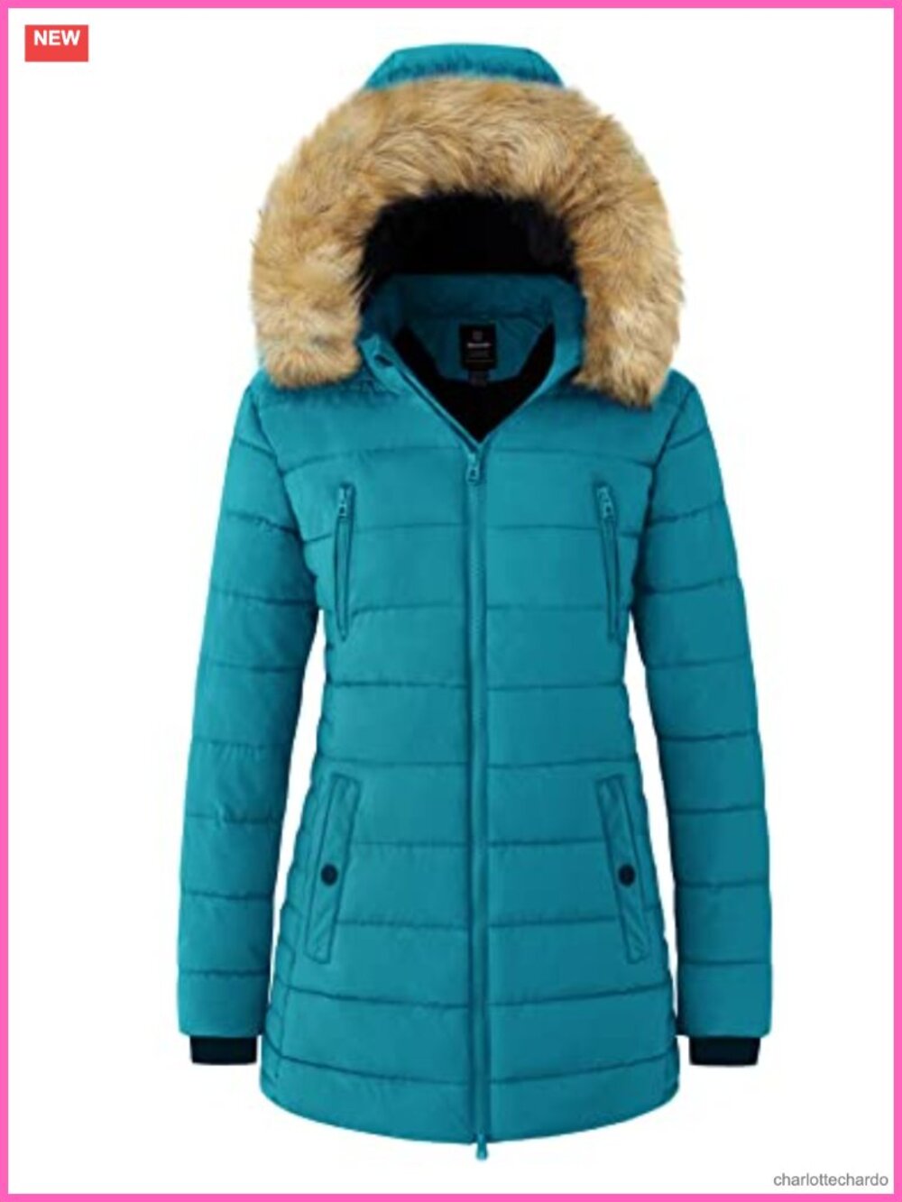 Women's Warm Winter Puffer Coat Quilted Parka Faux Fur Hood